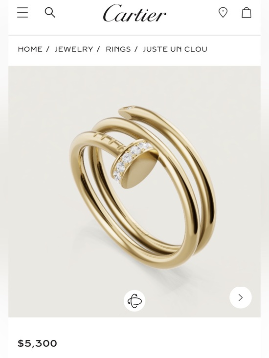 Cartier Jewelry - CARTIER RING JUSTE UN CLOU RING